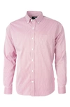 Cutter & Buck Versatech Pinstripe Classic Fit Button-up Performance Shirt In Pink
