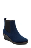 Aerosoles Brandi Wedge Bootie In Navy Fabric