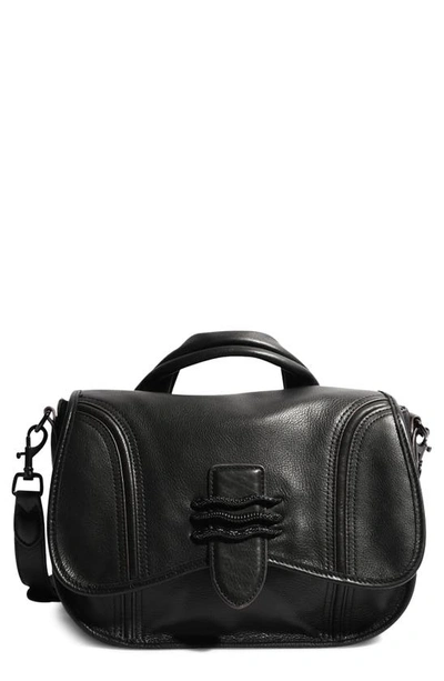 Aimee Kestenberg Fierce & Fab Leather Saddle Bag In Black