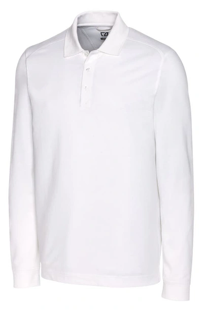 Cutter & Buck Advantage Long Sleeve Piqué Performance Polo In White