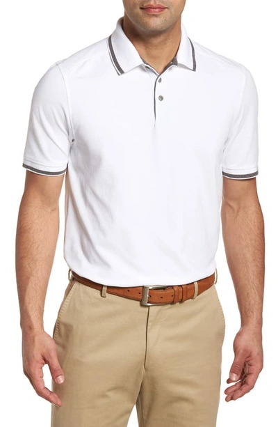 Cutter & Buck Advantage Classic Fit Tipped Drytec Polo In White