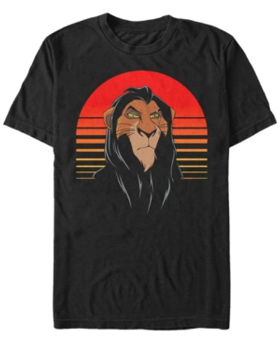 Lion King Disney Men's The  Scar Sunset Portrait Short Sleeve T-shirt In Black