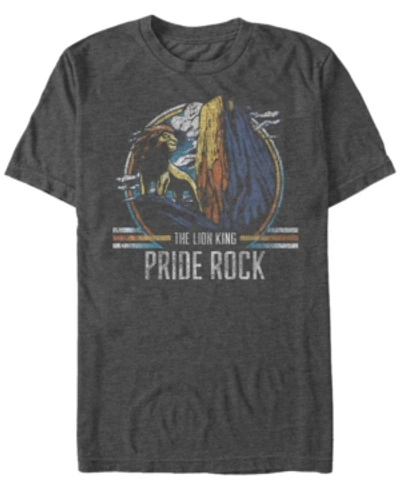Lion King Disney Men's The  Vintage The King Of Pride Rock Short Sleeve T-shirt In Charcoal H