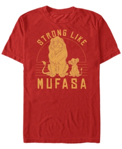 Lion King Disney Men's The  Be Strong Like Mufasa Short Sleeve T-shirt In Red