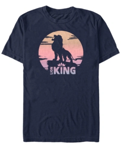 Lion King Disney Men's The  Live Action Sunset Pride Rock Poster Short Sleeve T-shirt In Navy