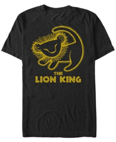 Lion King Disney Men's  Simba Cave Painting Short Sleeve T-shirt In Black