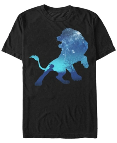Lion King Disney Men's  Simba Sky Silhouette Short Sleeve T-shirt In Black