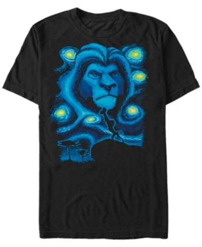 Lion King Disney Men's The  Mufasa Starry Night Short Sleeve T-shirt In Black
