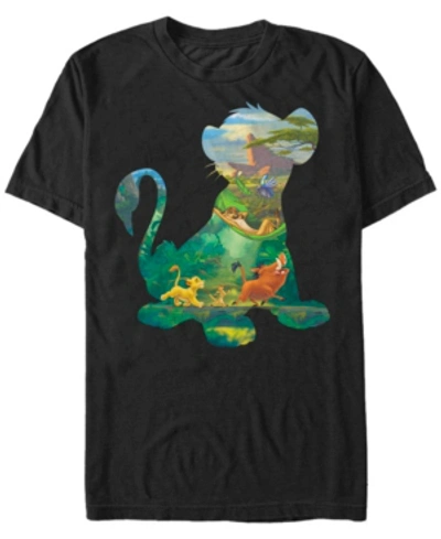 Lion King Disney Men's The  Simba And Friends Silhouette Short Sleeve T-shirt In Black