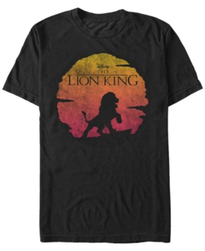 Lion King Disney Men's  Sunset Pose Short Sleeve T-shirt In Black