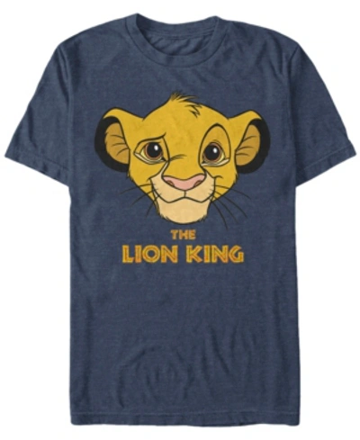 Lion King Men's Face Paint Short Sleeve Crew T-shirt In Navy Heath