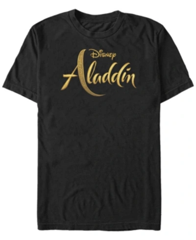 Aladdin Disney Men's  Live Action Logo Short Sleeve T-shirt In Black