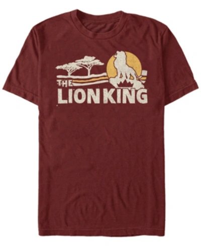 Lion King Disney Men's The  Live Action Savannah Sunset Poster Short Sleeve T-shirt In Cardinal