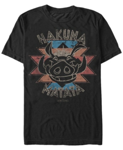 Lion King Disney Men's  Pumbaa Hakuna Matata Short Sleeve T-shirt In Black