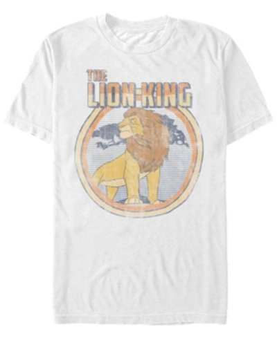 Lion King Disney Men's  Classic Simba Short Sleeve T-shirt In White