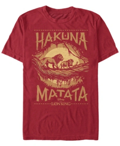 Lion King Disney Men's The  Live Action Hakuna Matata Short Sleeve T-shirt In Cardinal