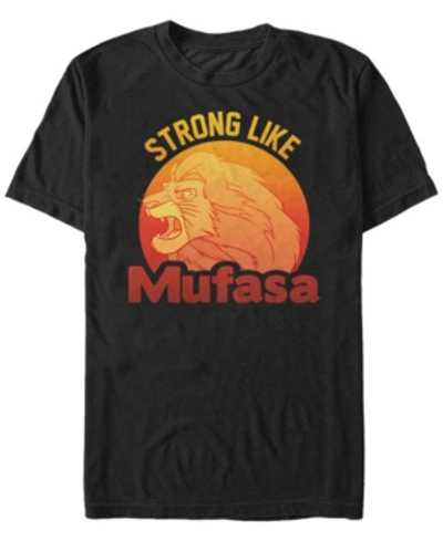 Lion King Disney Men's  Strong Like Mufasa Short Sleeve T-shirt In Black