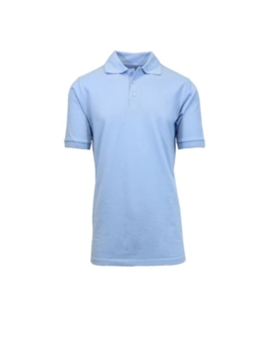 Galaxy By Harvic Men's Short Sleeve Pique Polo Shirts In Light Blue