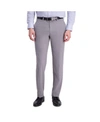 Louis Raphael Comfort Stretch Solid Skinny Fit Flat Front Dress Pant In Silver