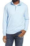 Travismathew Cloud 2.0 Quarter Zip Pullover In Heather Light Blue
