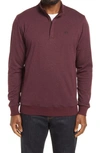 Travismathew Cloud 2.0 Quarter Zip Pullover In Heather Dark Red