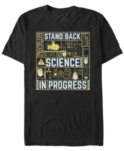 Minions Illumination Men's Despicable Me 3 Stand Back, Science In Progress Short Sleeve T-shirt In Black