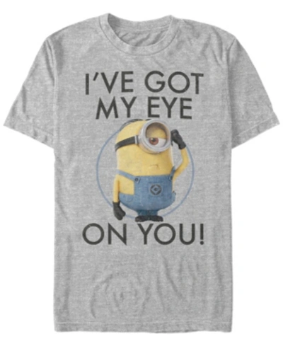 Minions Illumination Men's Despicable Me Got My Eyes On You Short Sleeve T-shirt In Athletic Heather