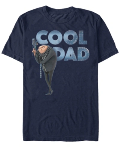Minions Illumination Men's Despicable Me Gru The Cool Dad Short Sleeve T-shirt In Navy