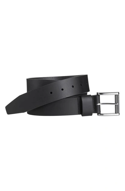 Johnston & Murphy Johnson & Murphy Roller Buckle Leather Belt In Black