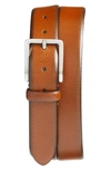 Johnston & Murphy Men's Topstitched Leather Belt In Tan