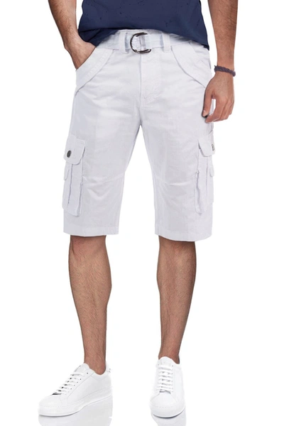X-ray X Ray Men's Belted 18" Long Cargo Shorts With Draw Cord In White