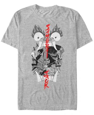 Fifth Sun Men's Samurai Jack Aku Illustrated Storytelling Short Sleeve T- Shirt In Heather Gr