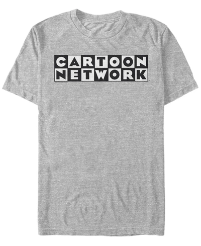 Fifth Sun Men's Official Cartoon Network Checkered Logo Short Sleeve T- Shirt In Heather Gr