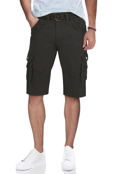 X-ray Men's Belted Double Pocket Cargo Shorts In Charcoal