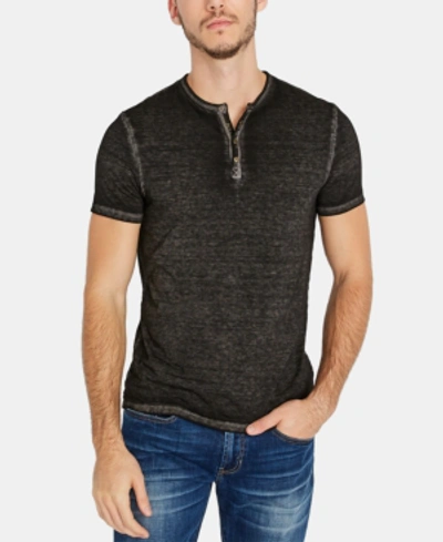 Buffalo David Bitton Men's Kasum Short Sleeve Henley Shirt In Black