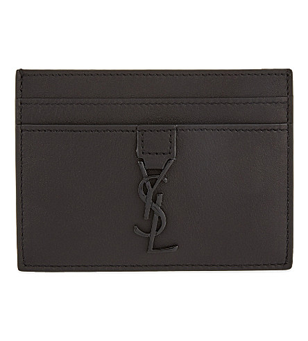 Saint Laurent Logo-detail Leather Card Holder In Black | ModeSens