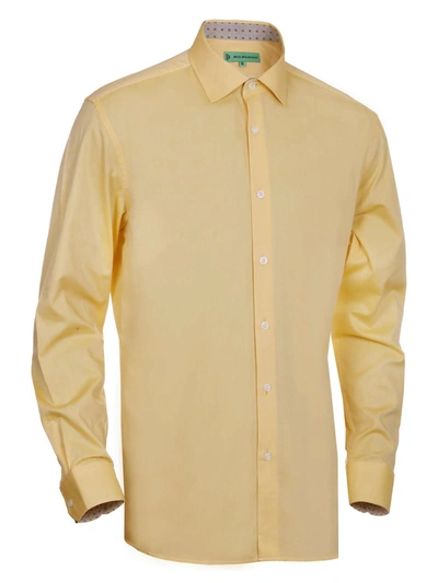 Mio Marino Men's Slim-fit Cotton Dress Shirt In Yellow