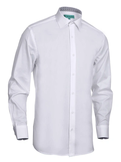 Mio Marino Men's Slim-fit Cotton Dress Shirt In Alabaster