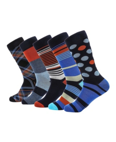 Mio Marino Men's Groovy Designer Dress Socks Pack Of 5 In Plum