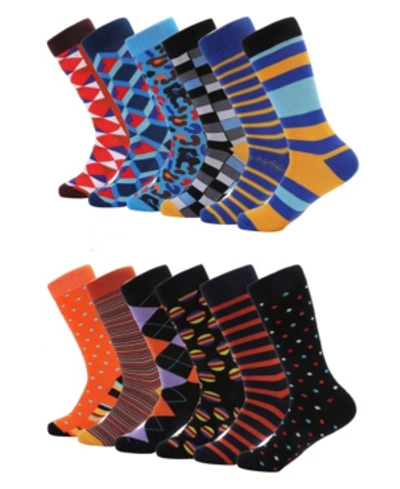 Mio Marino Men's Retro Collection Dress Socks Pack Of 6 In Modern Ensemble