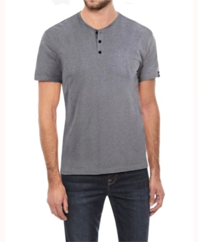 X-ray Short Sleeve Henley In Charcoal