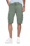 X-ray Men's Belted Snap Detail Cargo Shorts In Sage