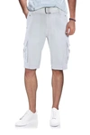 X-ray Belted Snap Detail Cargo Pants In White