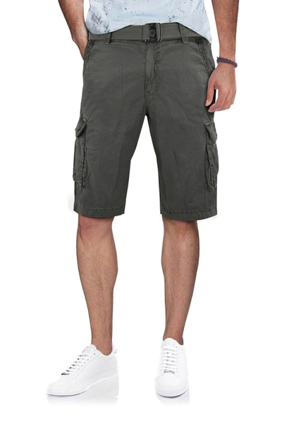 X-ray Men's Big And Tall Belted Double Pocket Cargo Shorts In Grey