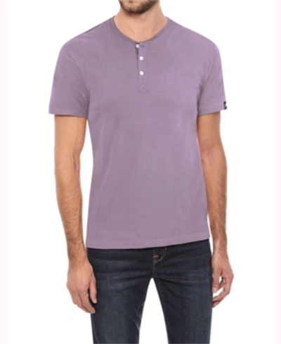 X-ray Short Sleeve Henley In Dusty Lavender