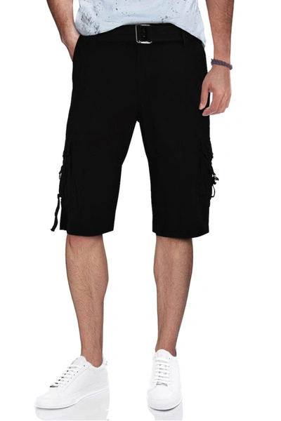X-ray Belted Snap Button Cargo Shorts In Black