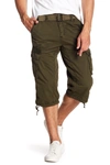 X-ray Men's Belted Capri Cargo Shorts In Olive