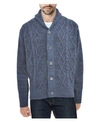 X-ray Cable Knit Button-down Sweater In Navy