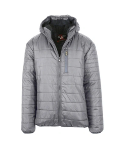 Galaxy By Harvic Men's Sherpa Lined Hooded Puffer Jacket In Gray