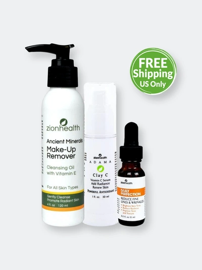 Zion Health Day For Myself Kit Cleansing Oil Make Up Remover 4 oz + Daily Perfection Serum 0.5 oz + Vitamin C Se